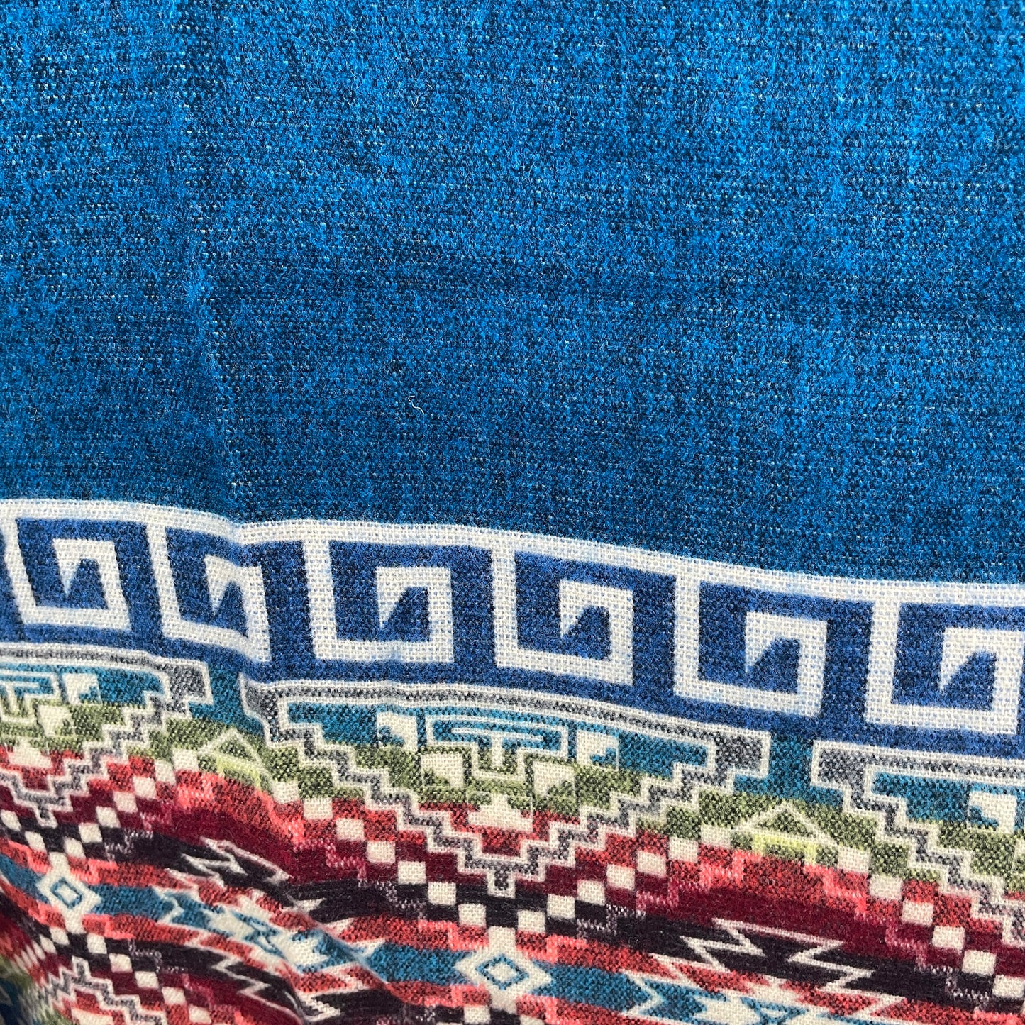 Warm Faux Fur Hooded Hippie Poncho | Lapis Lazuli Colorful