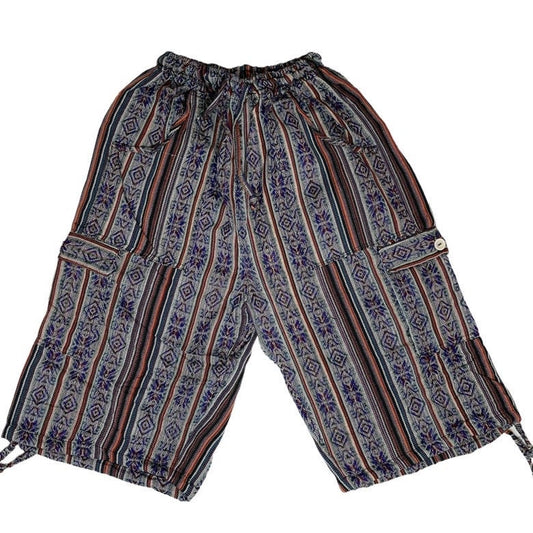 Hippie Cargo Shorts Size XL | Blue Yale Orange