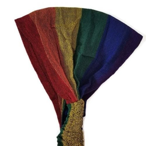 Wide Rainbow Boho Headband | Multicolored Hippie Headband