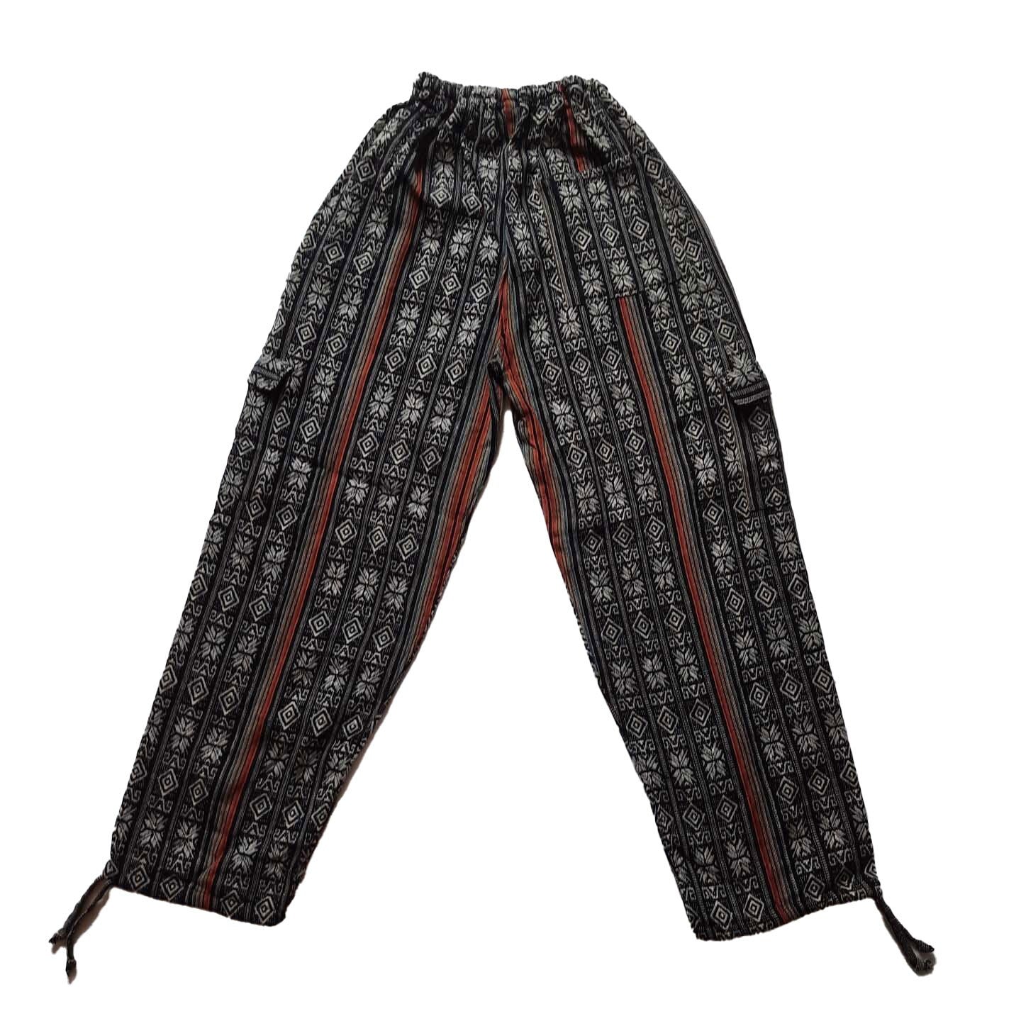 Cargo Pants Size L | Black Gray Orange