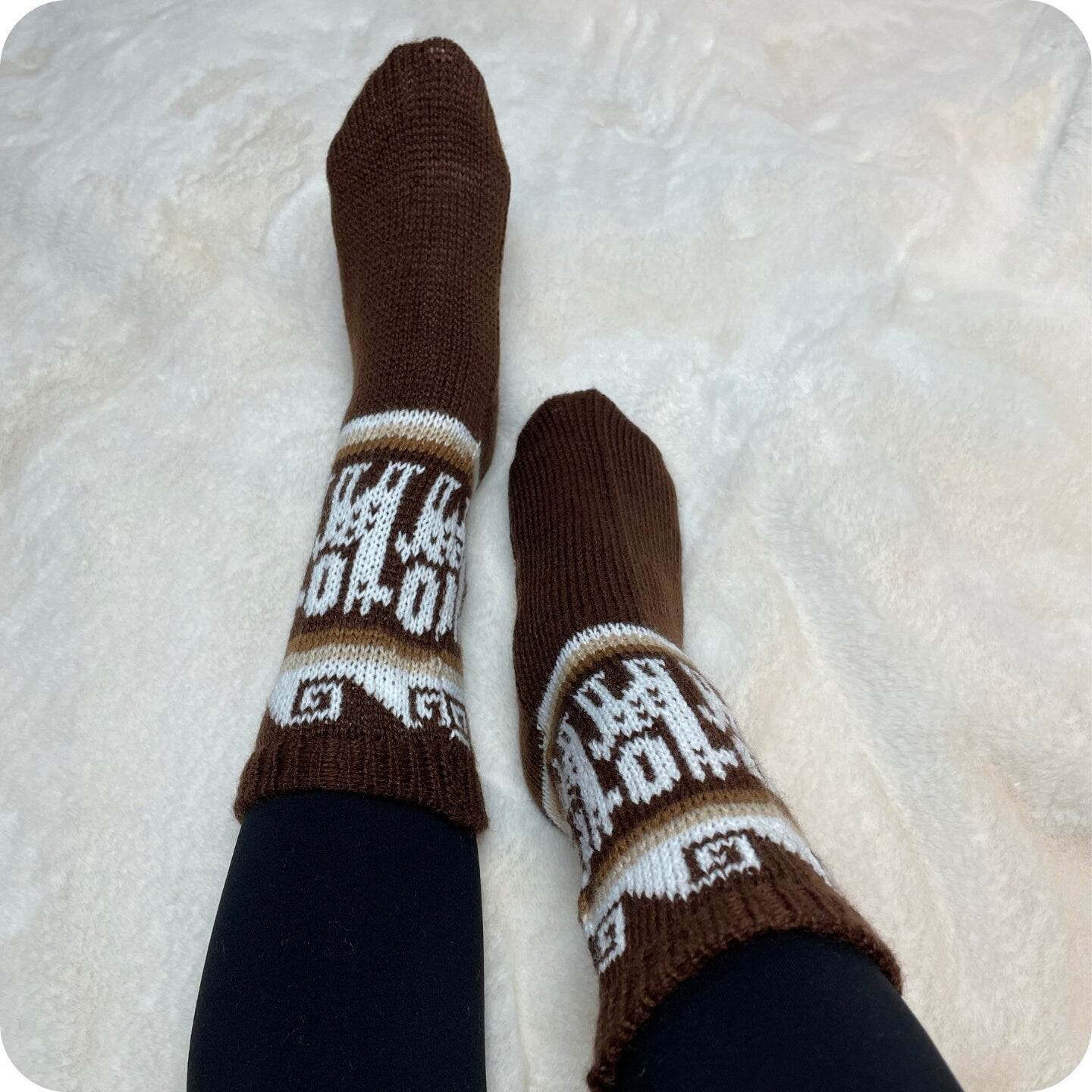 Warm Soft Winter Neutral Colors Mid Calf Socks | Size 6-8 US Adult Socks