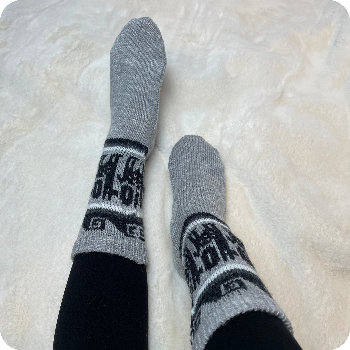 Warm Soft Winter Neutral Colors Mid Calf Socks | Size 6-8 US Adult Socks