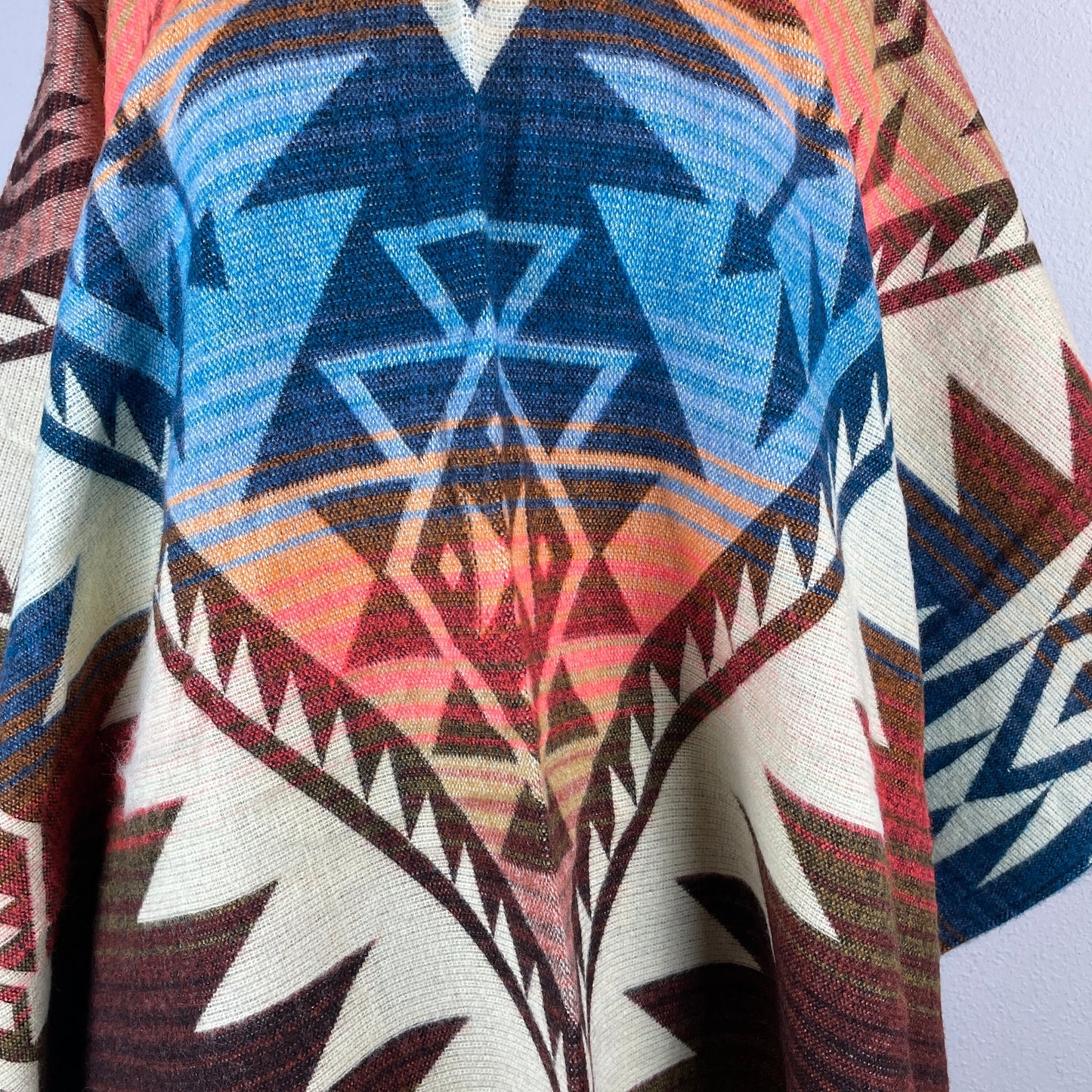 Warm Mens Poncho Hoodie | Caramel Cafe Fashion Blue