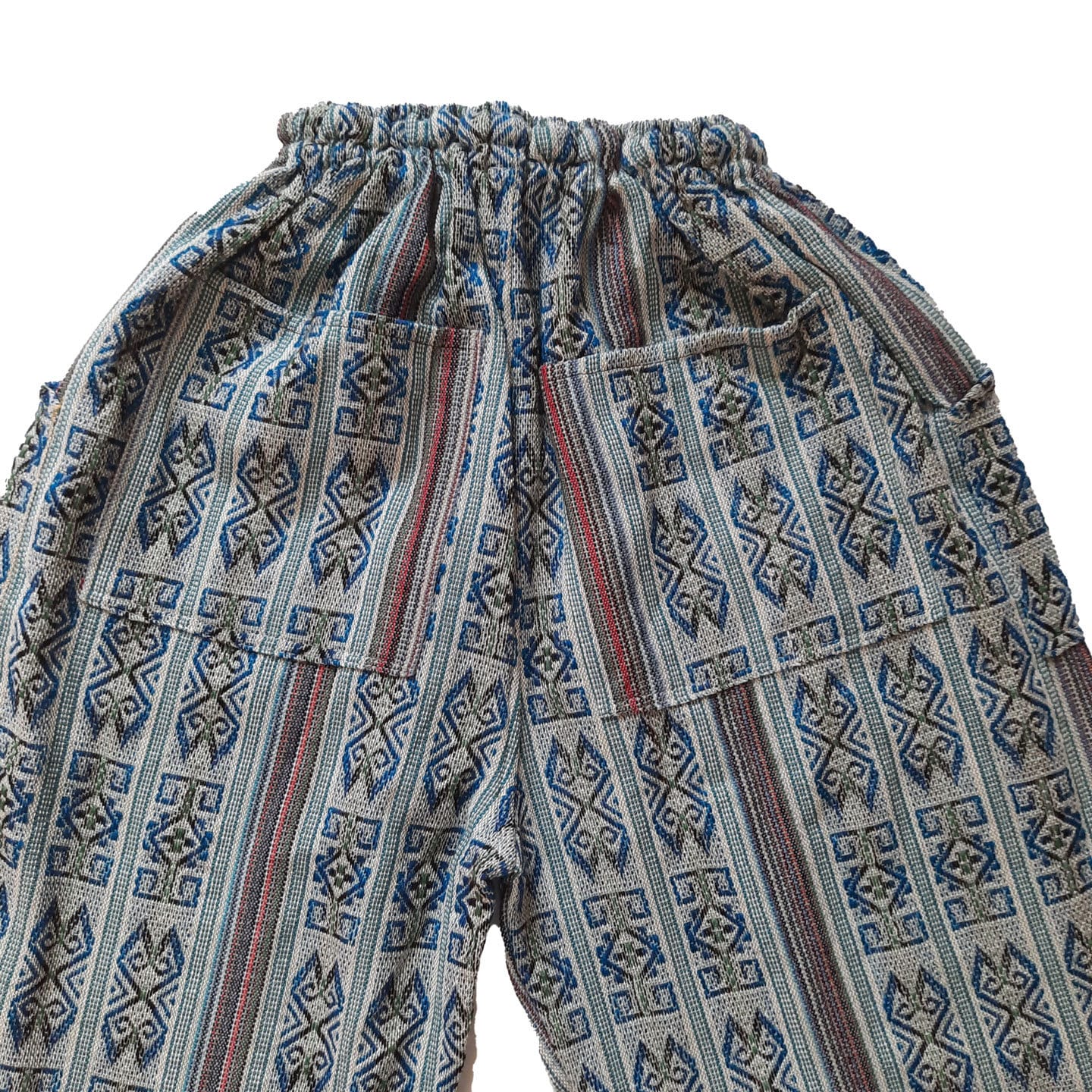 Pants Size M | Woven Mens Hippie Pants | Dark Blue White Womens Pants with 4 Pockets | Loungewear | Father's Day Gift