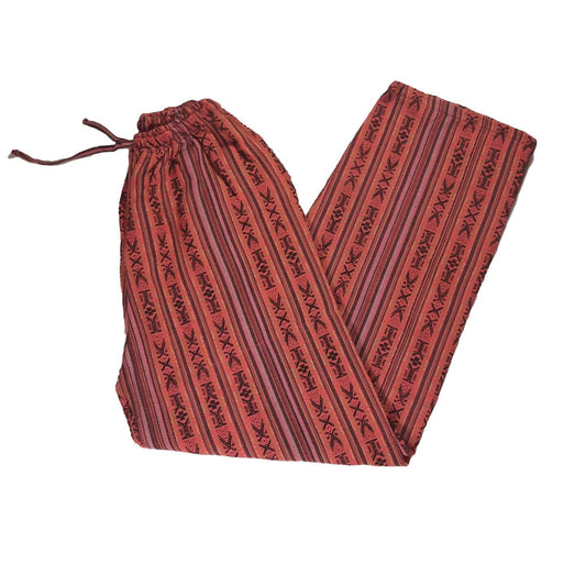 Boho Pants with Hidden Pockets Size L | Coral Brown