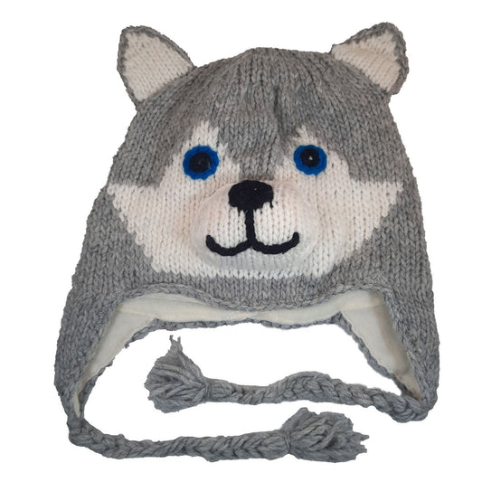 Husky Fleece Beanie Hat for Kids and Adults