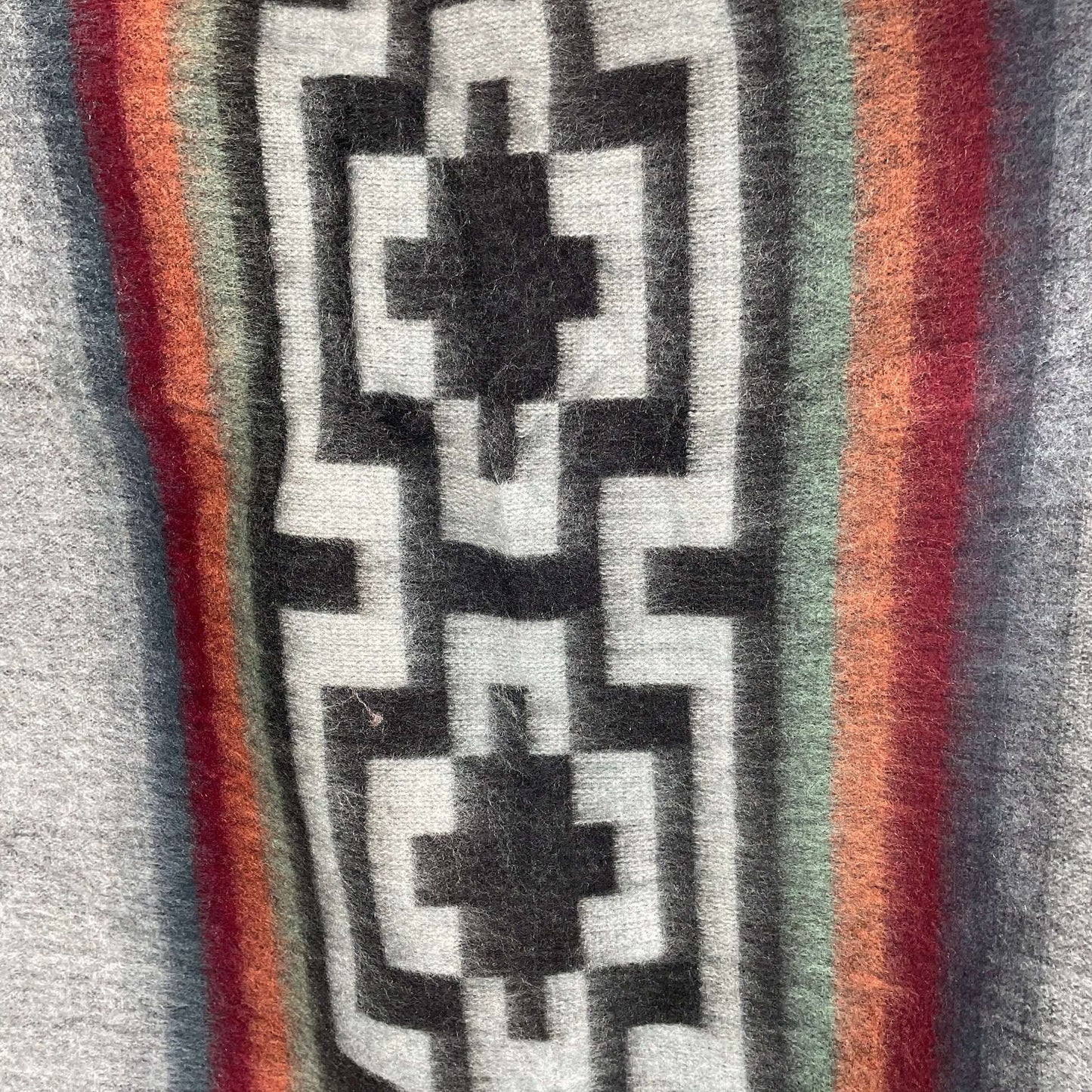 Warm Hooded Poncho Women | Gray Wine Orange