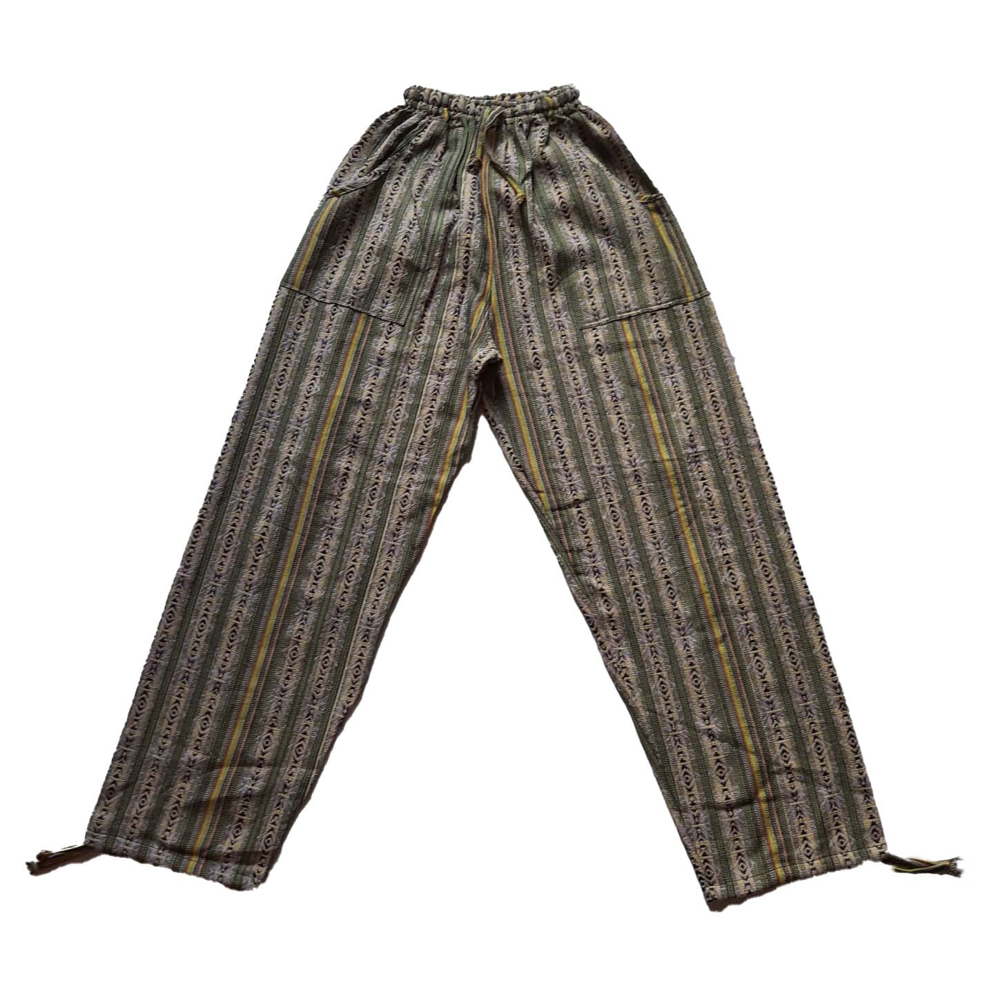 Pants Size L | Woven Mens Hippie Pants | Womens Lounge Wear | Comfy Clothes | Lavender Light Green | Father's Day Gift