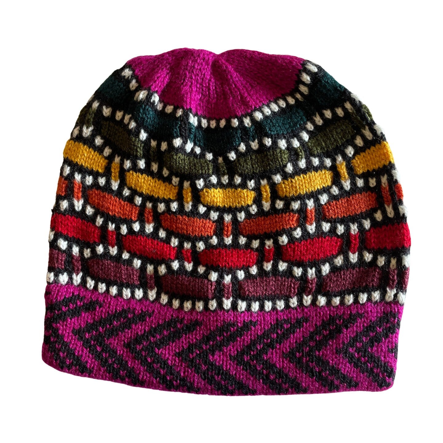 Colorful Knitted Alpaca Beanie Hat