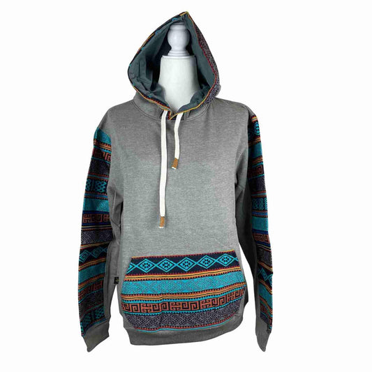 Warm Soft Unisex Cotton Jacket Hoodie Size S | Gray Light Blue