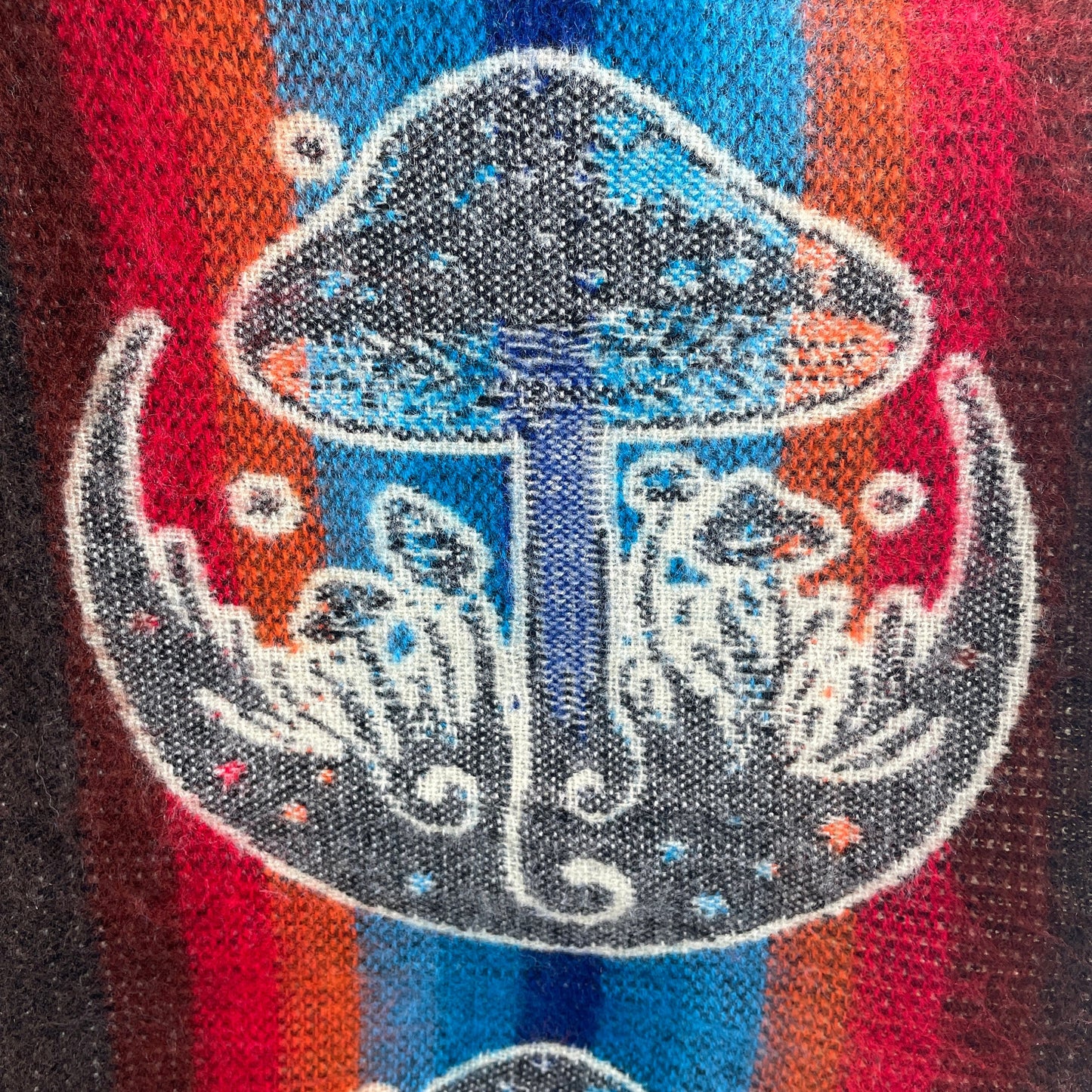 Mushrooms & Moon Phases Alpaca Poncho Hoodie | Black - Purple - Teal - Navy
