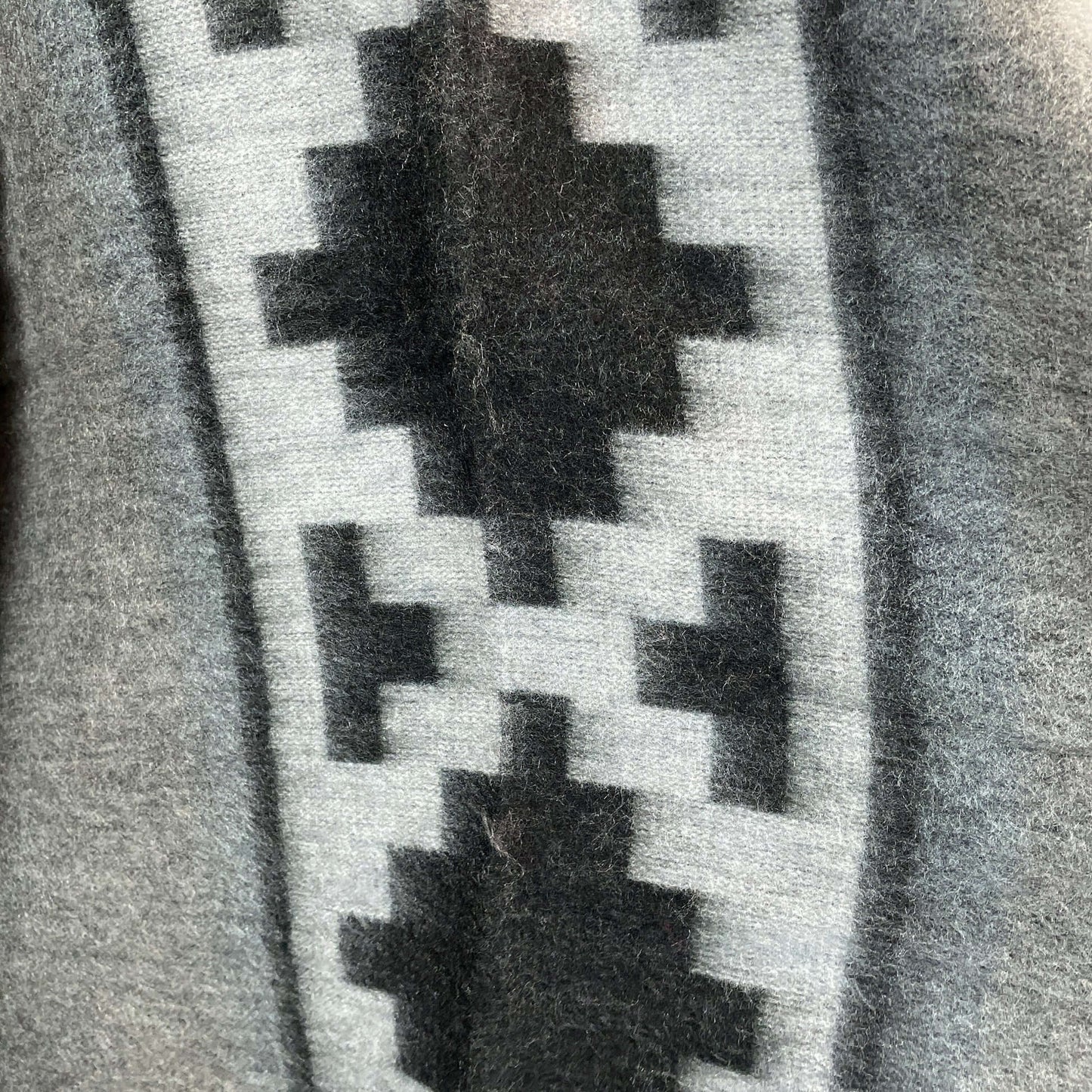 Warm Hooded Poncho Women | Black Shades of Gray