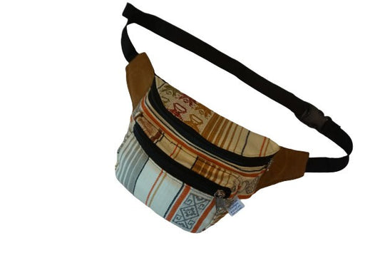 Beige Gray Boho Music Festival Fanny Pack