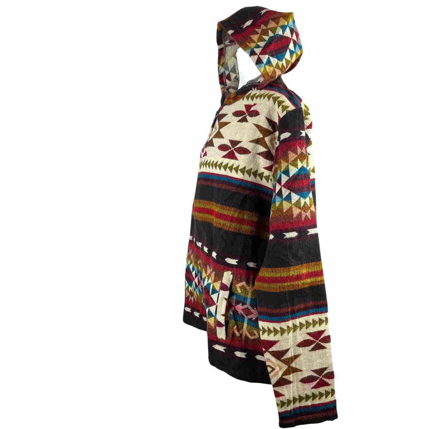 Wool Hooded Jackets for Women and Men - Chocolate Colorful Beige