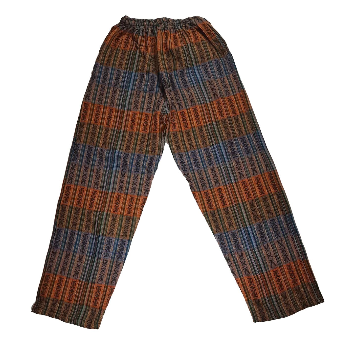 Unisex Hippie Pants with Hidden Pockets Size M | Loungewear Comfy Clothes | Earthy Orange | Father's Day Gift