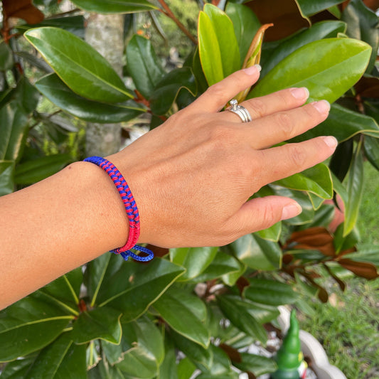 Adjustable Boho  Friendship Bracelet | Red Blue