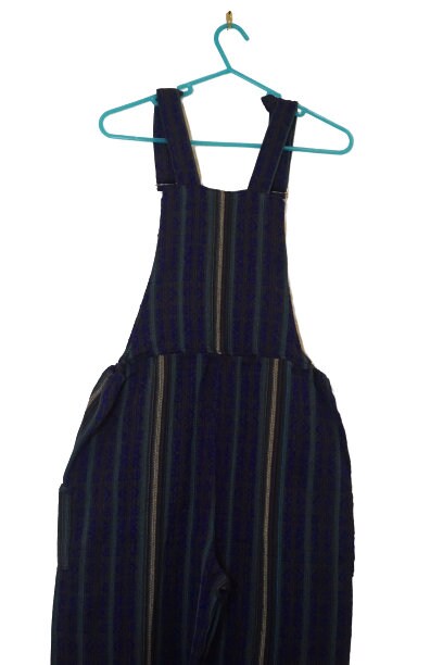 Boho Unisex Overalls Size M | Blue Black