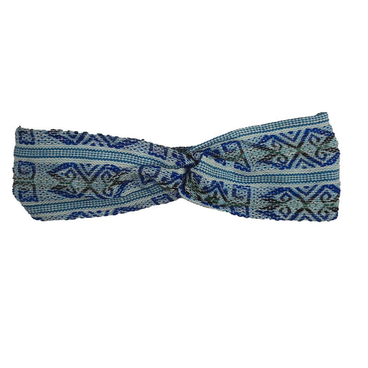 Twist Headband | Light Blue White