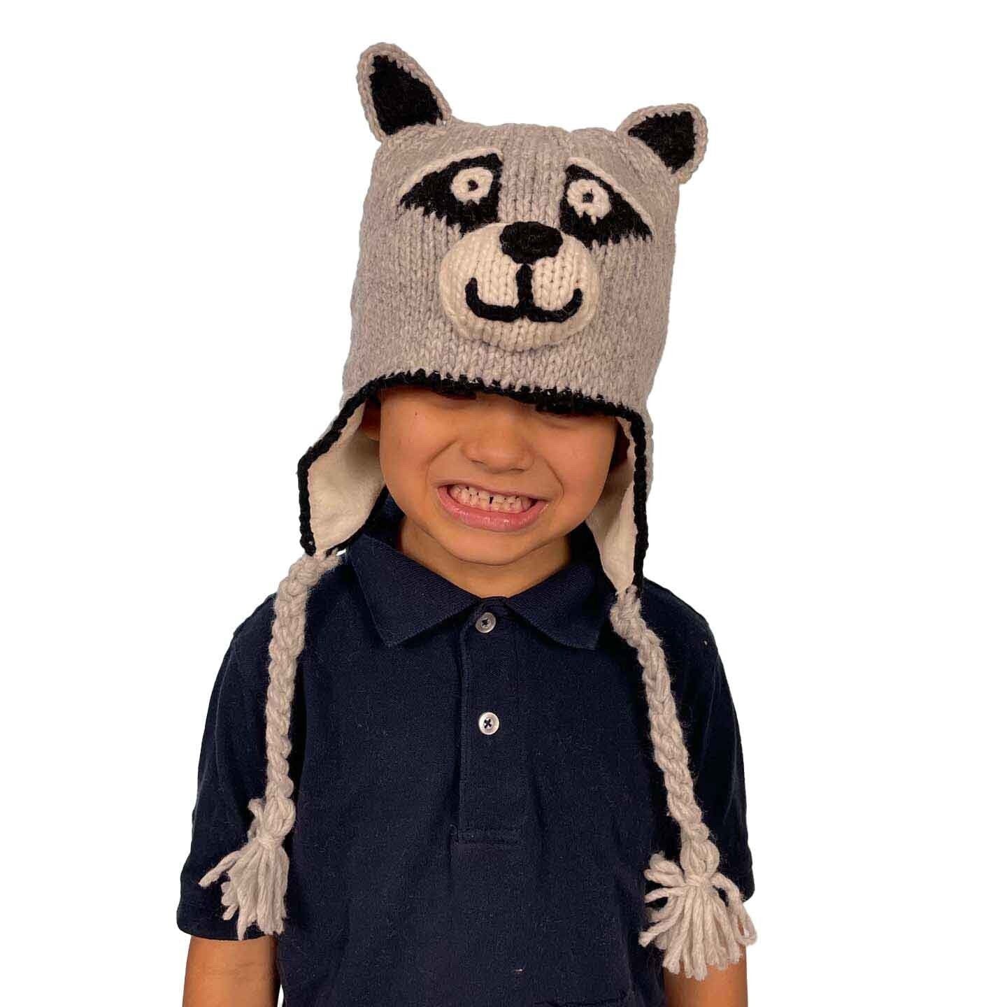 Raccoon Beanie Hat for Kids and Adults