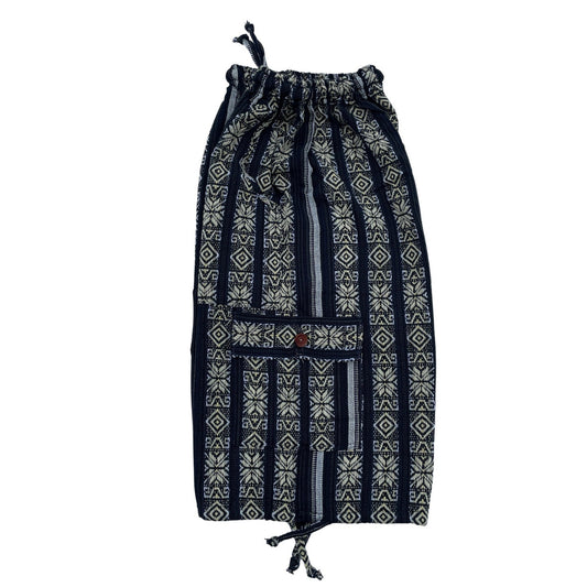 Unisex Woven Boho Cargo Shorts Size L | Hippie Shorts | Tribal Shorts |Black Gold