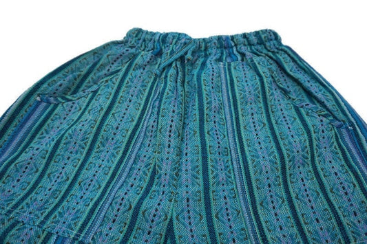 Boho Hippie  Cargo Shorts Size M | Teal Green