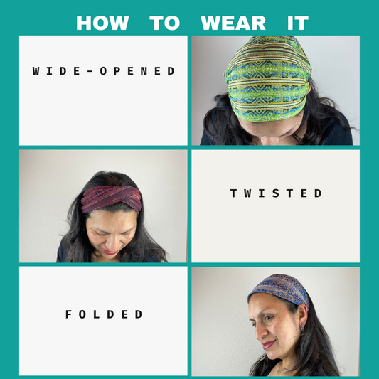 EXTRA LARGE Wide Hippie Headband | Orange Earthy