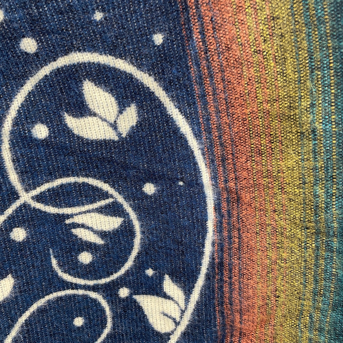 Tree of Life and Sun Warm Faux Fur Hoodie Poncho | Dusty Blue