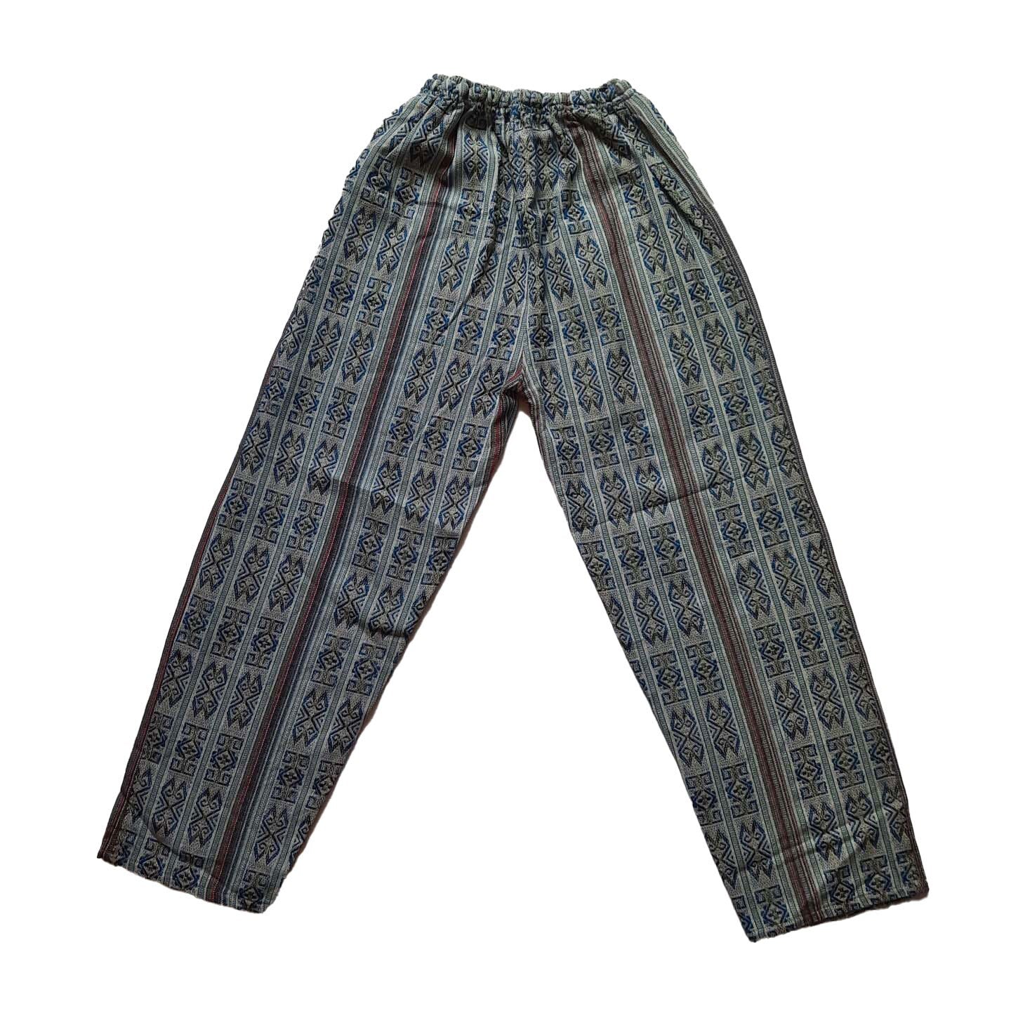 Pants Size M | Hippie Pants | Loungewear Womens Pants | Comfy Clothes | Mens Pants with Hidden Pockets | Blue White | Father's Day Gift