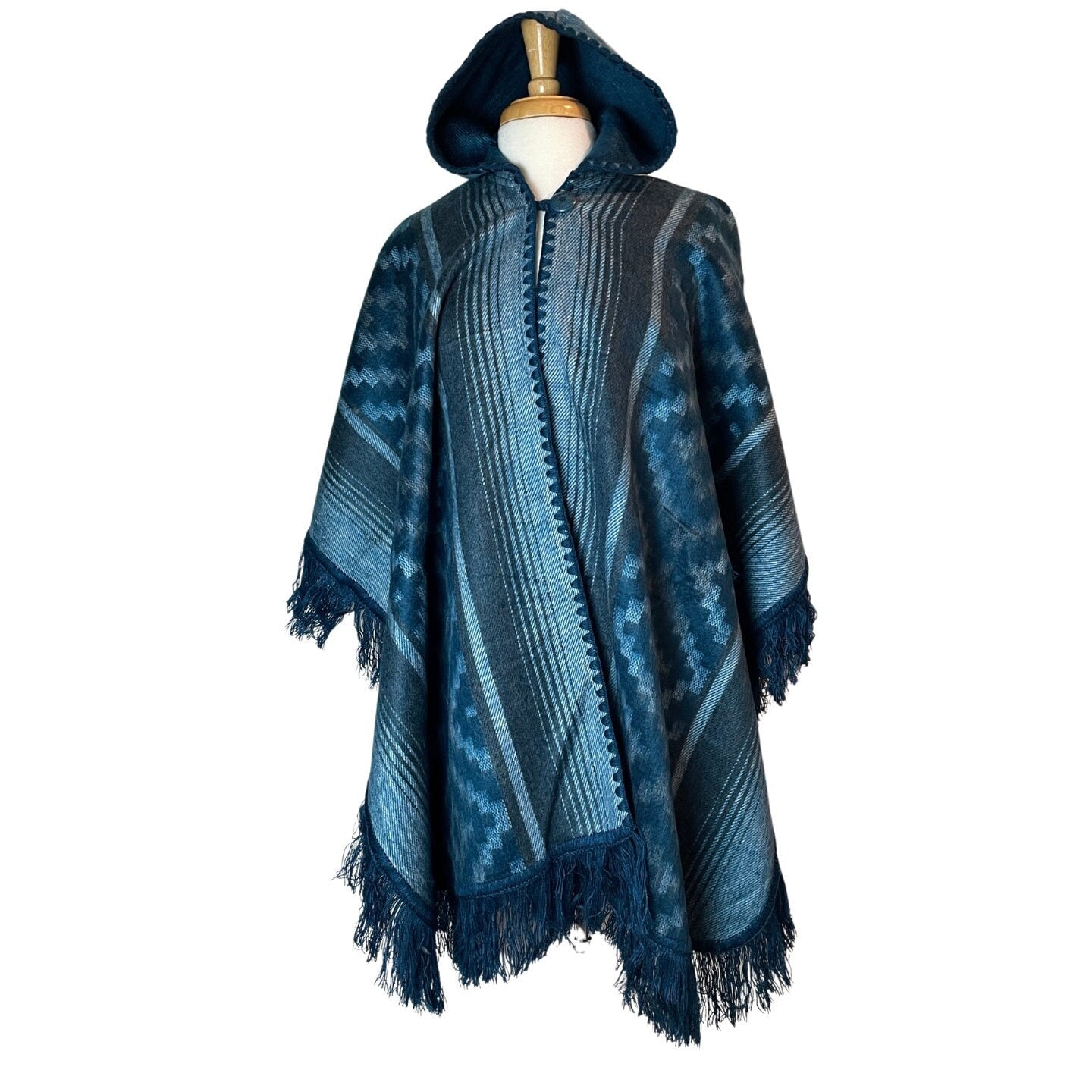 Open Hooded Poncho Women | Classic Blue