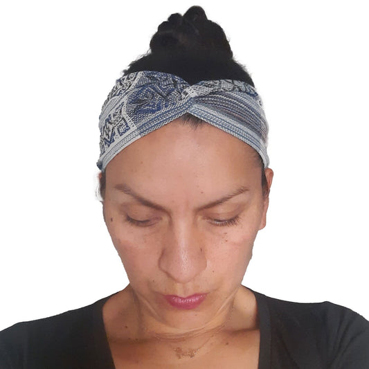 Twist Headband | Blue Teal White