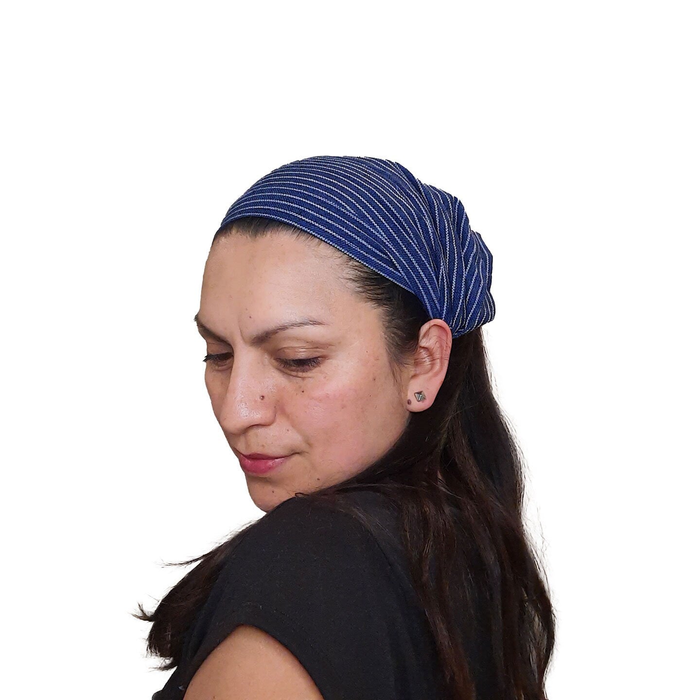 Wide SMALL Headband | Blue White