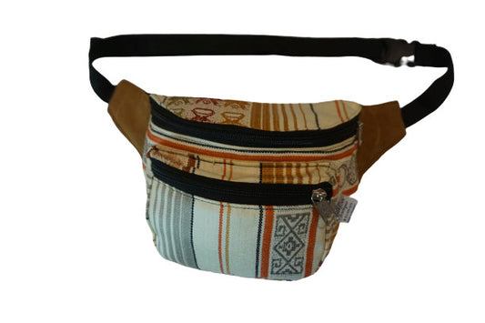 Beige Gray Boho Music Festival Fanny Pack