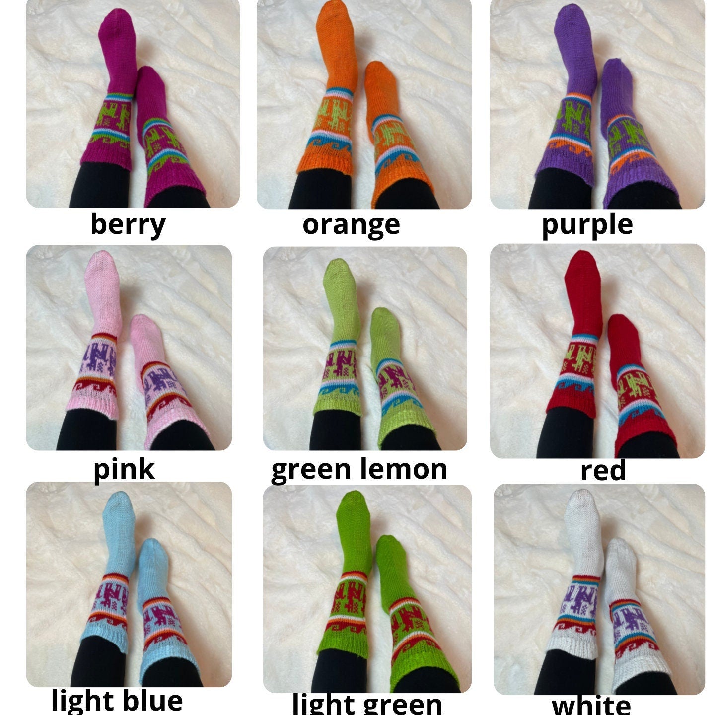 Warm Soft Winter Colorful Mid Calf Socks | Size 9-10 US Adult Socks