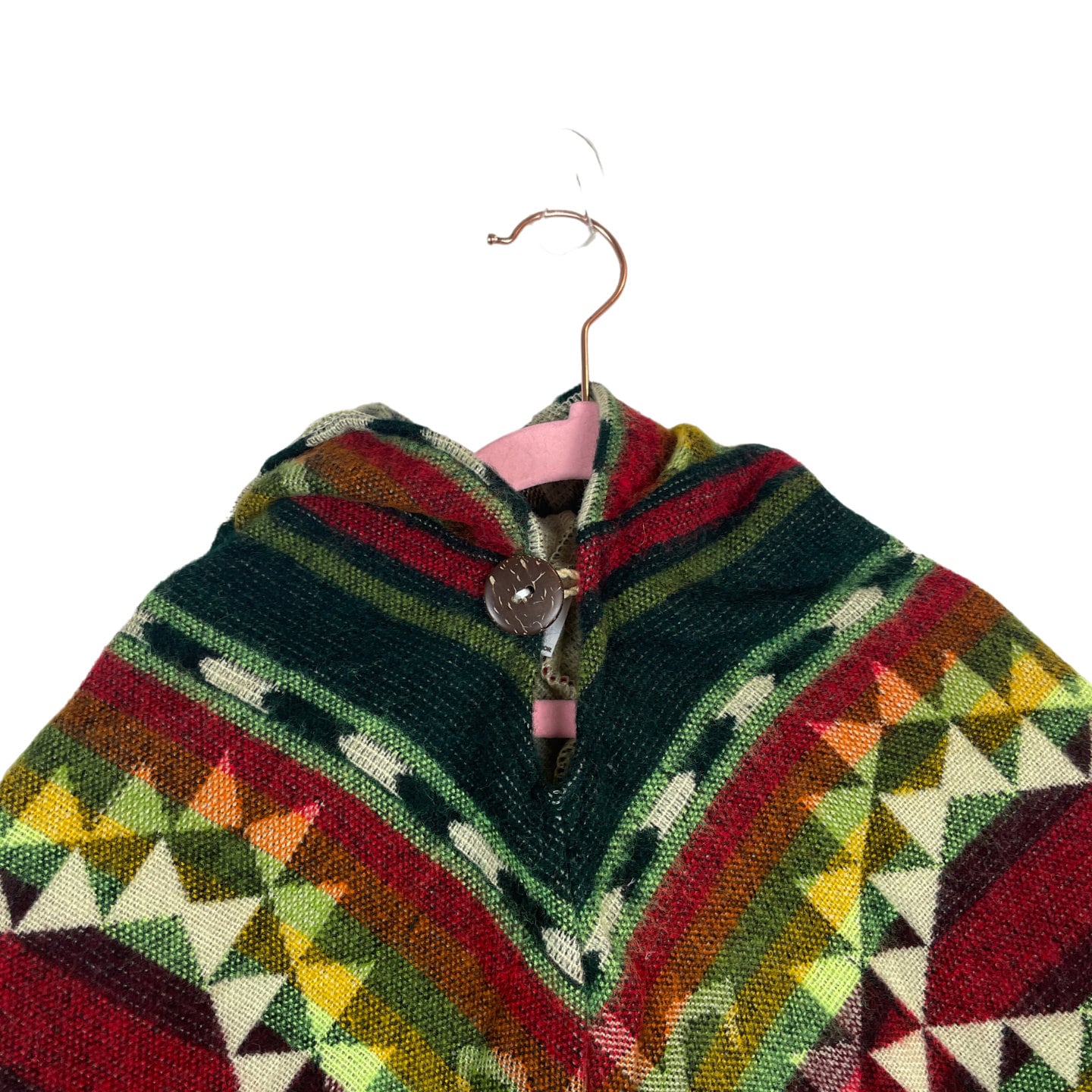 Hooded Alpaca Wool Baby Cape 0-12 months | Kids Overcoat | Green Red