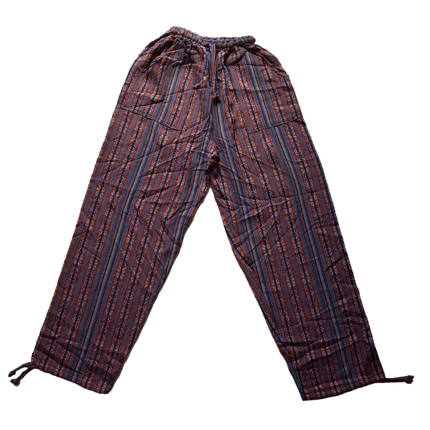 Pants Size 2XL | Hippie Mens Pants | Womens Lounge Wear | Comfy Clothes | Purple Orange Yellow | Father's Day Gift