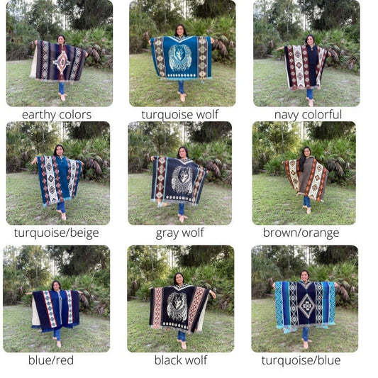 Soft Warm Hippie Unisex Alpaca Poncho