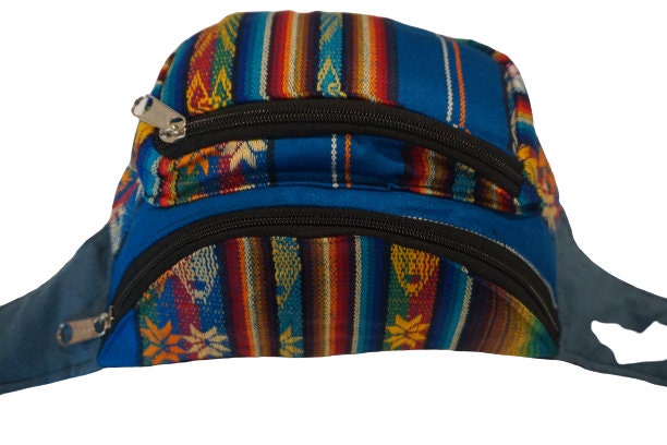 Trendy Tribal Fanny Pack | Blue Brown Orange