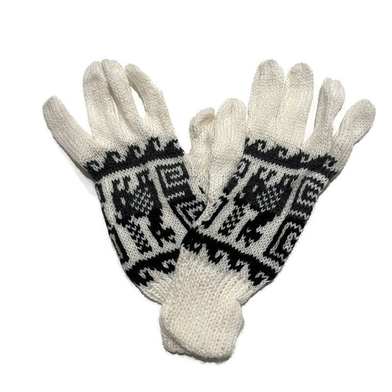 Soft & Warm Alpaca Knit Gloves for Winter Gloves | Hand Warmer | Wool Gloves Size SM Natural Colors