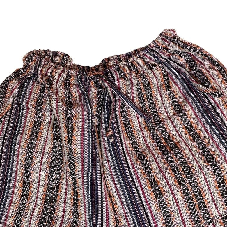 Hippie Cargo Shorts Size XL | Orange Black Beige