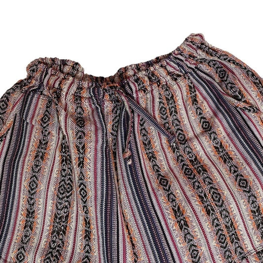 Hippie Cargo Shorts Size XL | Orange Black Beige