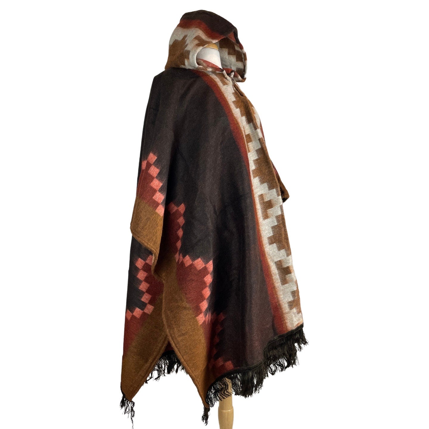 Unisex Hooded Poncho | Chocolate Rust