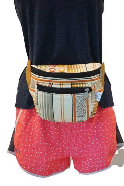Beige Gray Boho Music Festival Fanny Pack