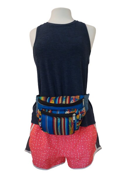 Trendy Tribal Fanny Pack | Blue Brown Orange