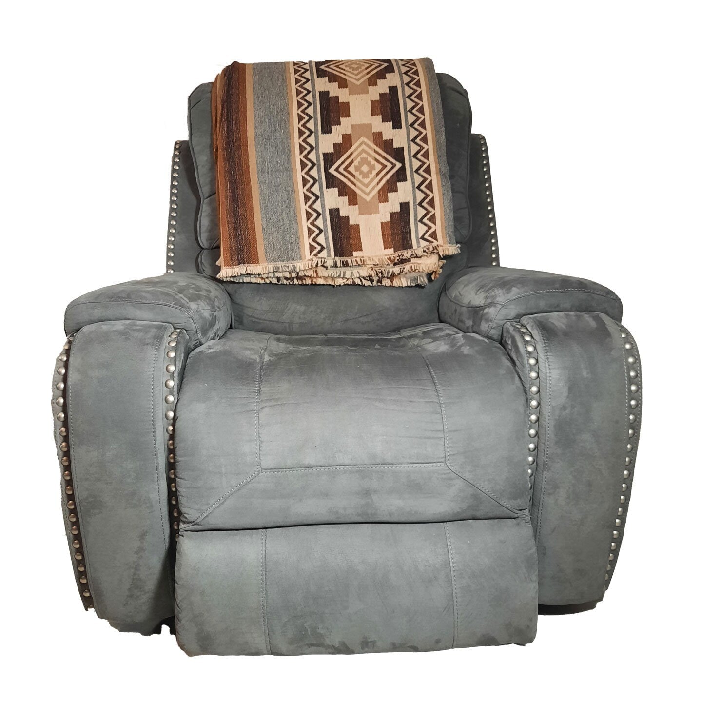 Weighted Geometric Sheep Wool Blanket | Brown Gray