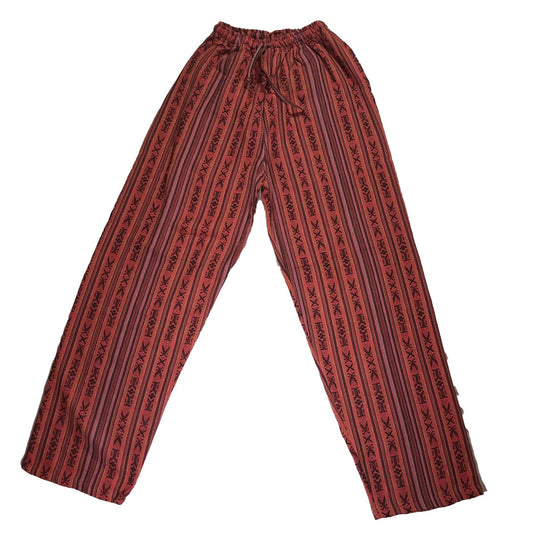 Boho Pants with Hidden Pockets Size L | Coral Brown