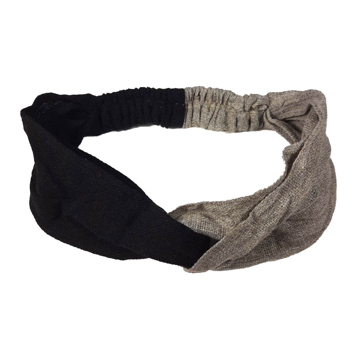 Twist Headband for Women and Men | Black Gray