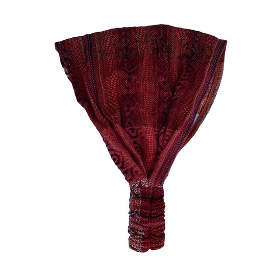 Wide Headband for Women and Men | White Maroon Garnet