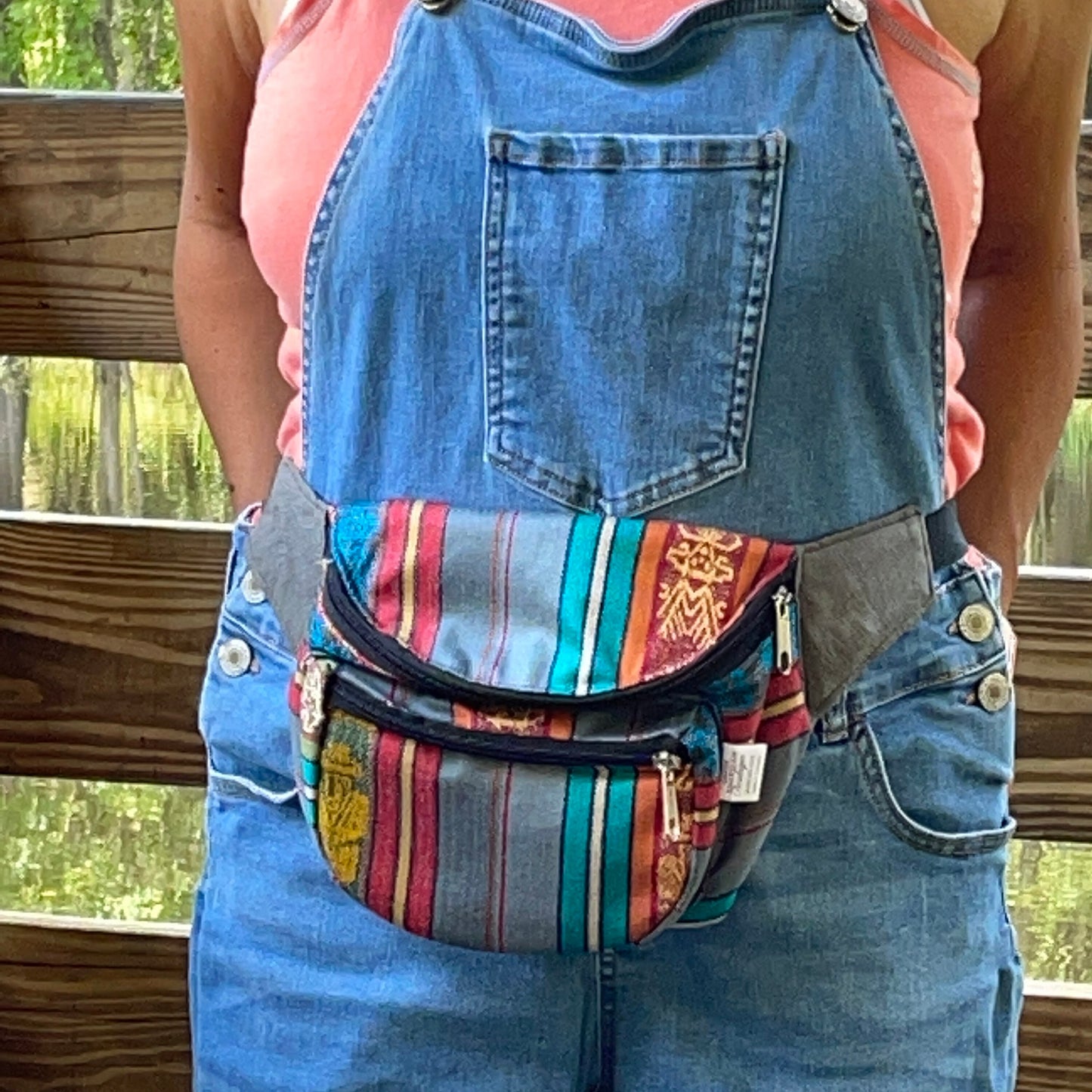 Festival Zipper Fanny Pack | Smokey Blue Orange