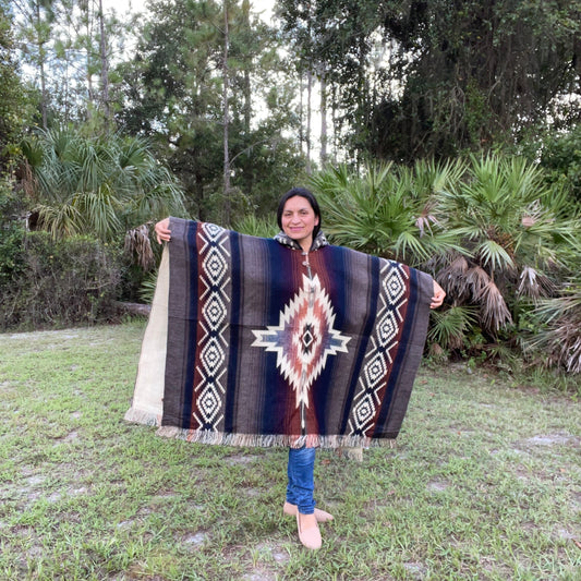 Soft Warm Hippie Unisex Alpaca Poncho