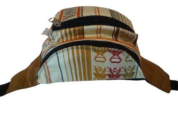 Beige Gray Boho Music Festival Fanny Pack